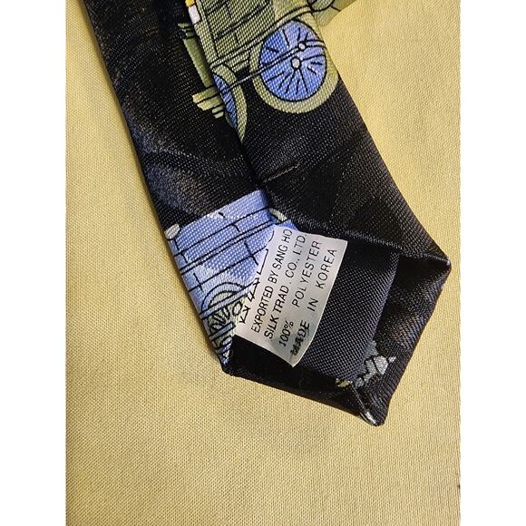Fratello Mens Tie Trains Black 100%‎ Polyester - Picture 4 of 4